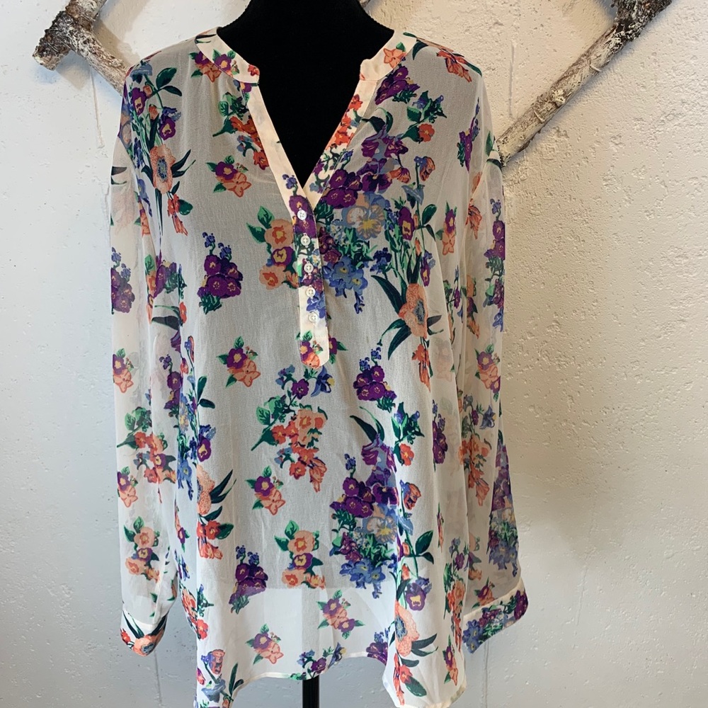 Architect Sheer Floral Blouse Plus Size
